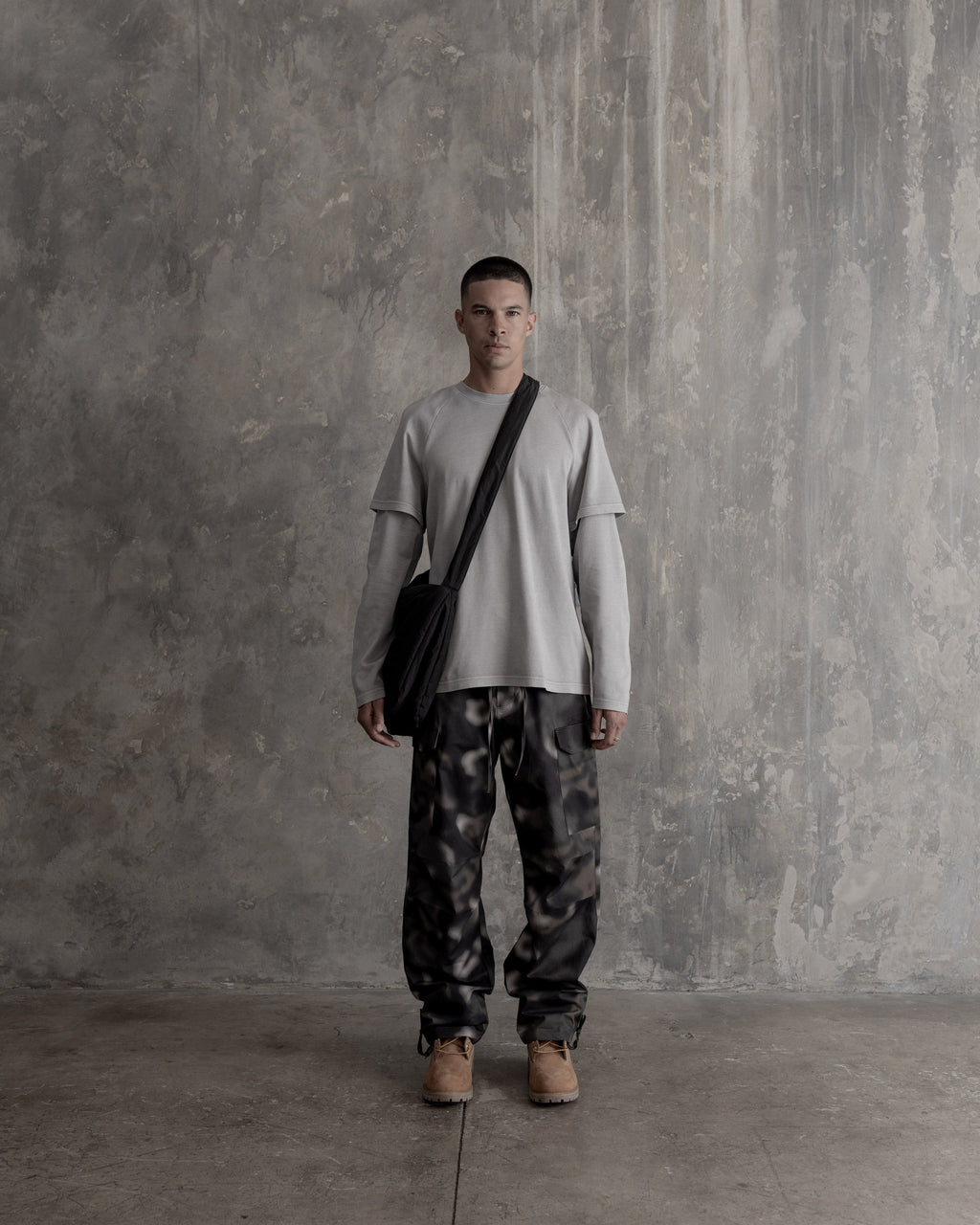 Double Layer LS Relaxed Tee - Vintage Washed