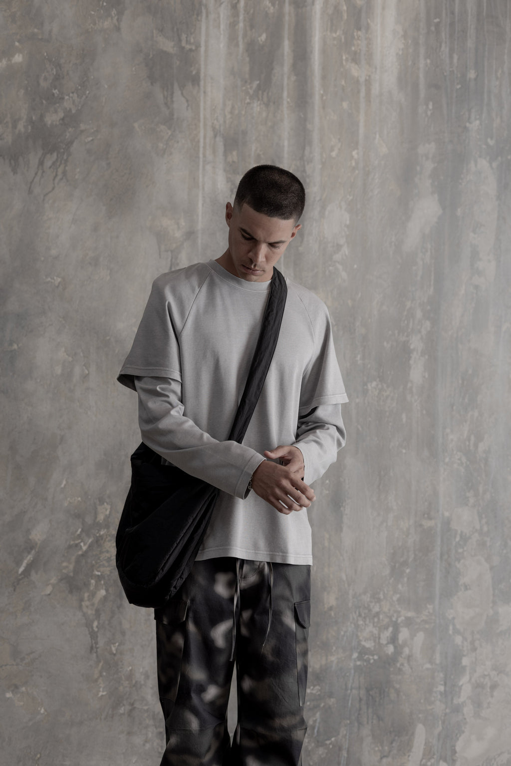 Double Layer LS Relaxed Tee - Vintage Washed