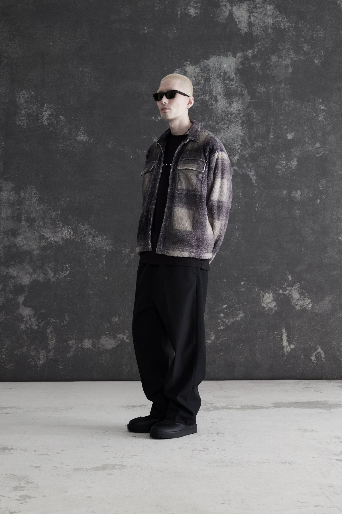 Camo Plaid Cropped Sherpa Buttondown